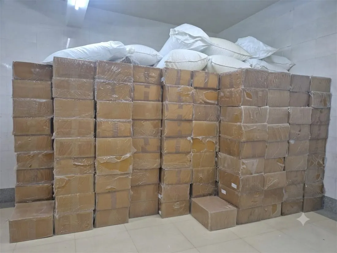 Export cartons packed and stacked for private label shipment