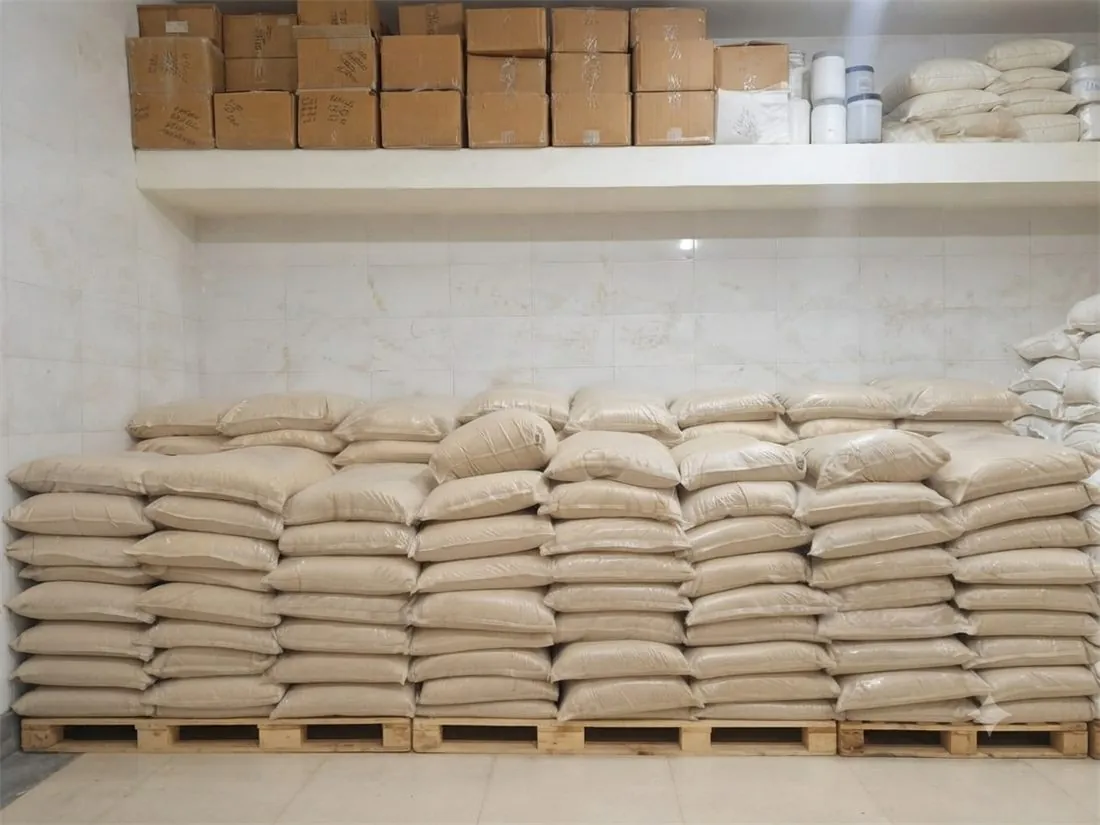 Sealed product bags stored in a clean warehouse